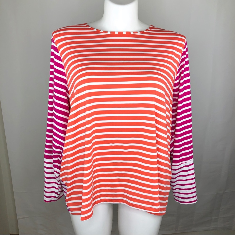 Lands’ End Striped Swim Top size 3X